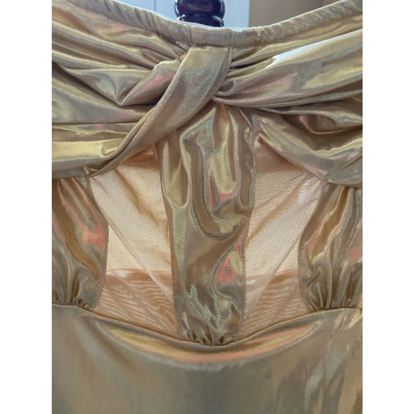 Women's Collective The Label Gold Strapless Maxi Dress Size 10 - Picture 4 of 8